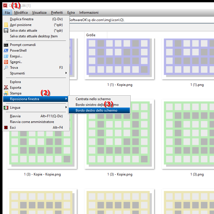 Come posso posizionare la finestra Esplora file sul bordo destro dello schermo